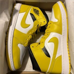 Jordan Yellow and White High-Top Sneakers Size 9.5 Women